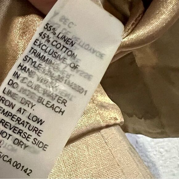 Peter Nygard Boho Gold Linen Blend Mandarin Collar Embellished Open Waist Vest M - Picture 8 of 14